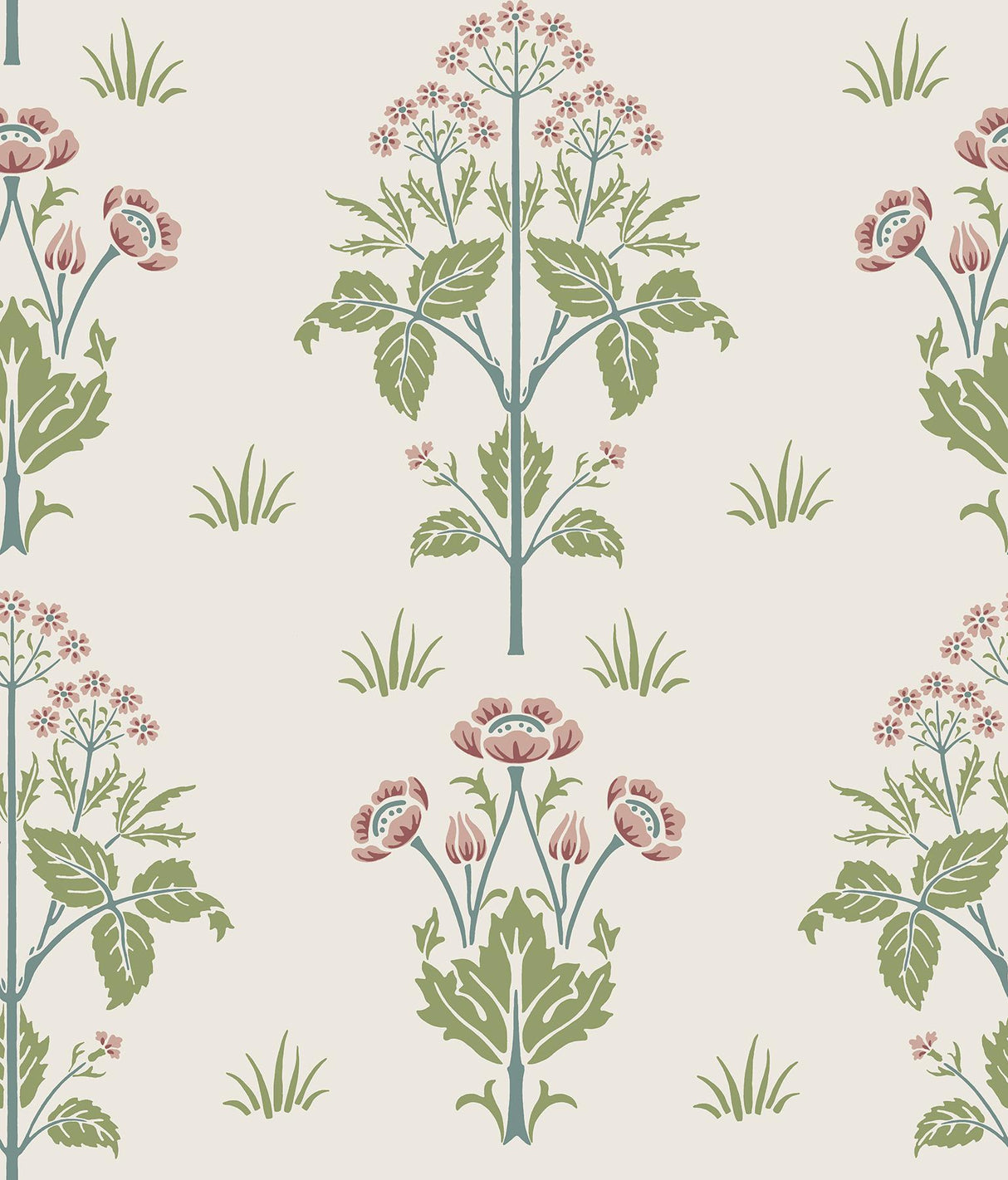 York Meadow Sweet Cotton and Rose Peel and Stick Wallpaper