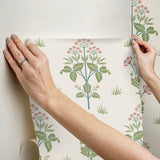 York Meadow Sweet Cotton and Rose Peel and Stick Wallpaper