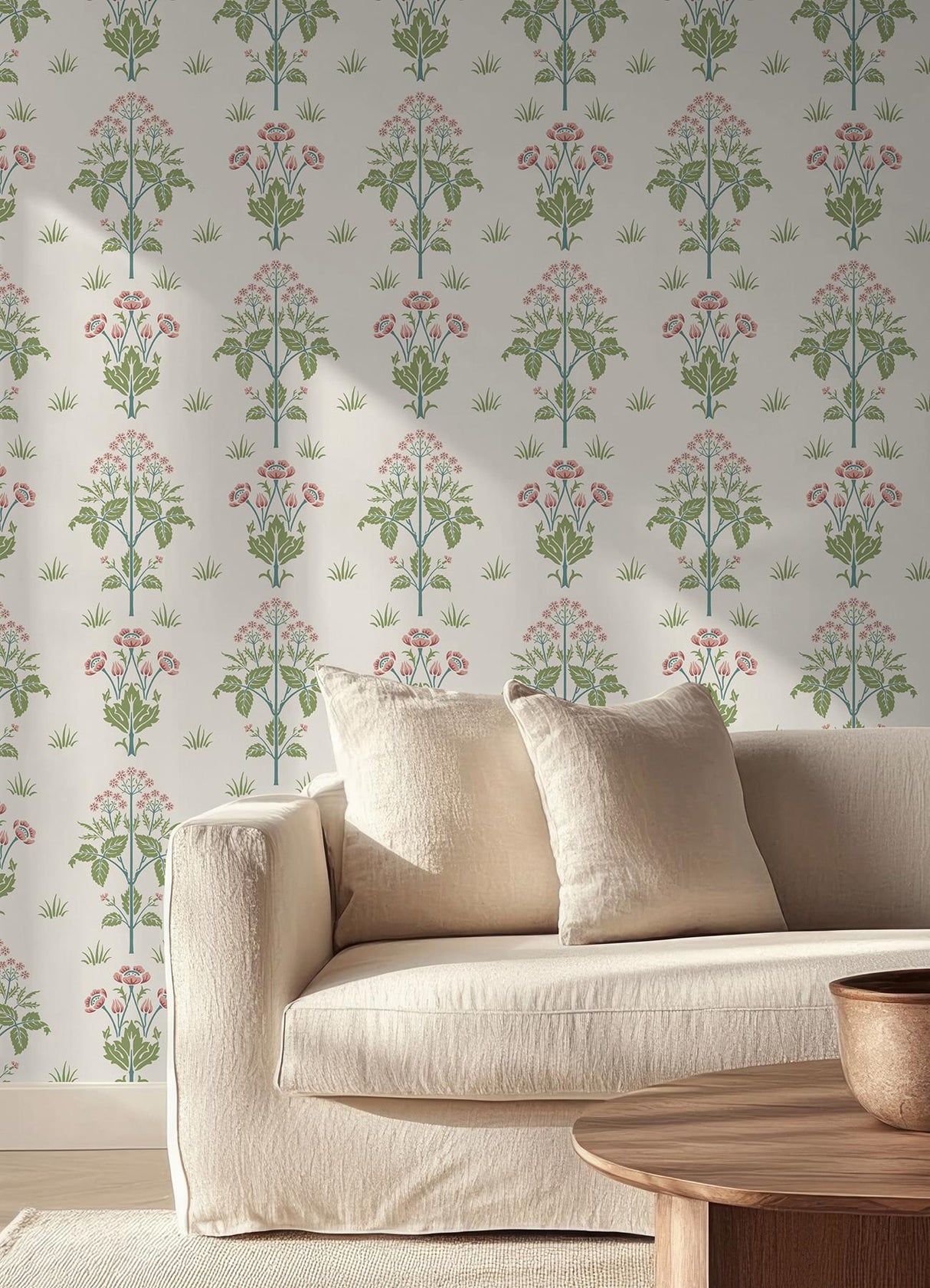 York Meadow Sweet Cotton and Rose Peel and Stick Wallpaper