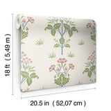 York Meadow Sweet Cotton and Rose Peel and Stick Wallpaper