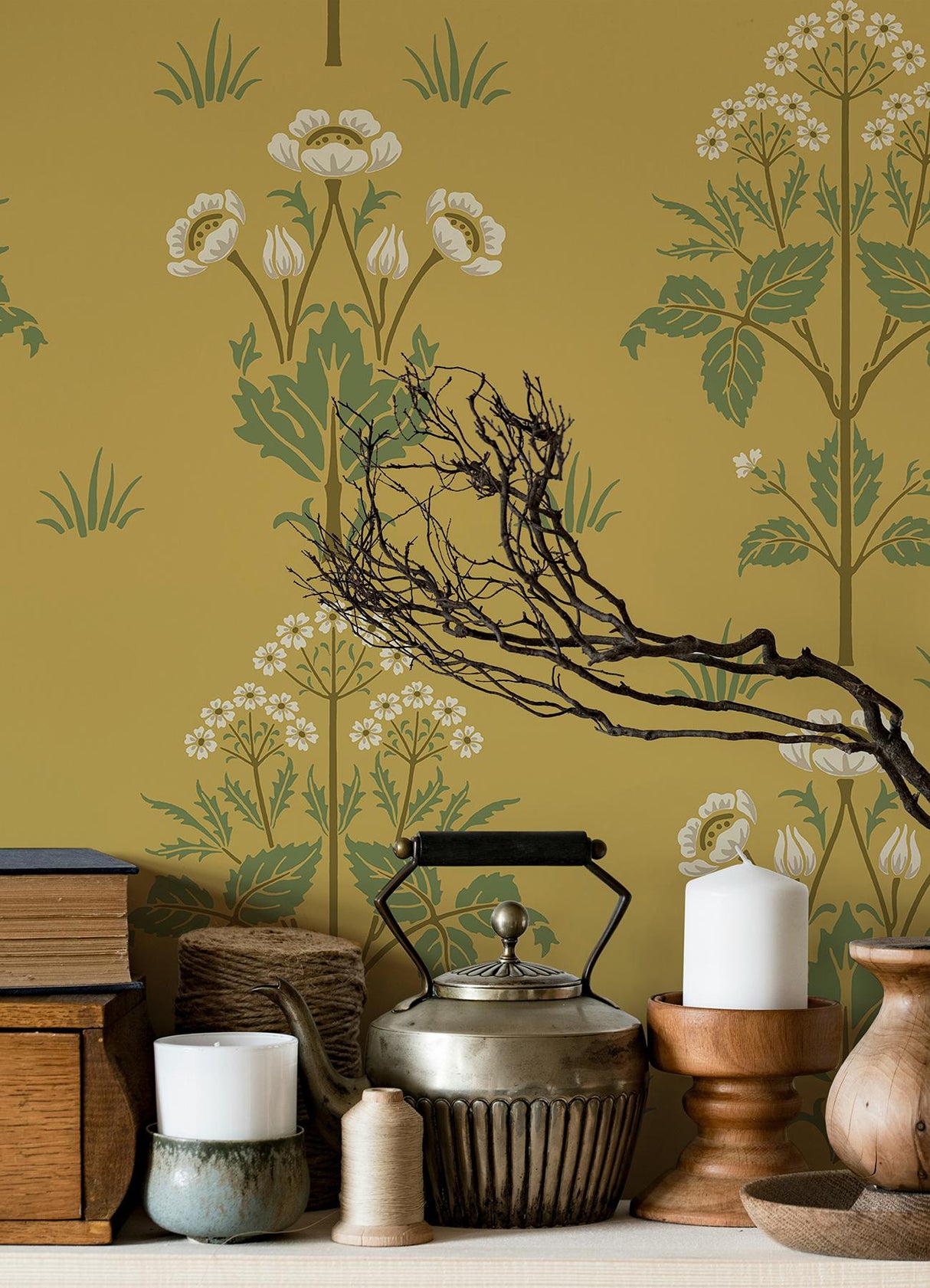 York Meadow Sweet Saffron and Thyme Peel and Stick Wallpaper