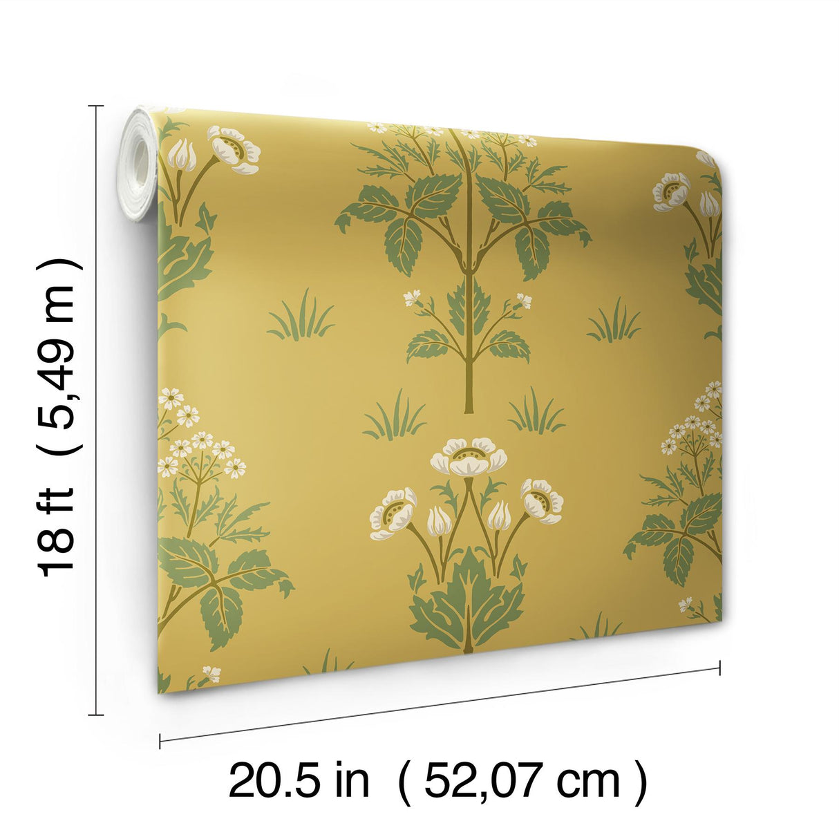 York Meadow Sweet Saffron and Thyme Peel and Stick Wallpaper