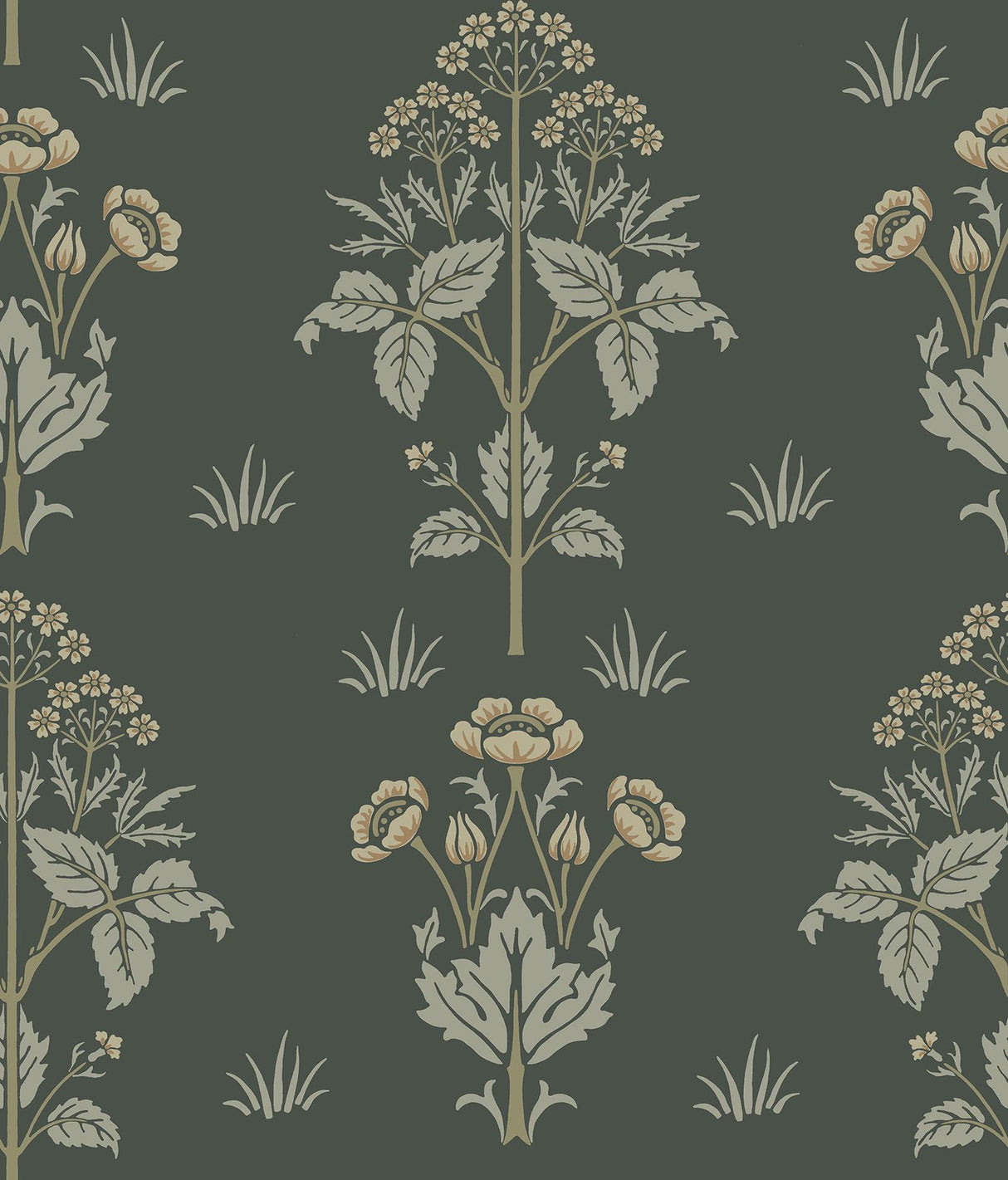 York Meadow Sweet Bayleaf and Manilla Peel and Stick Wallpaper