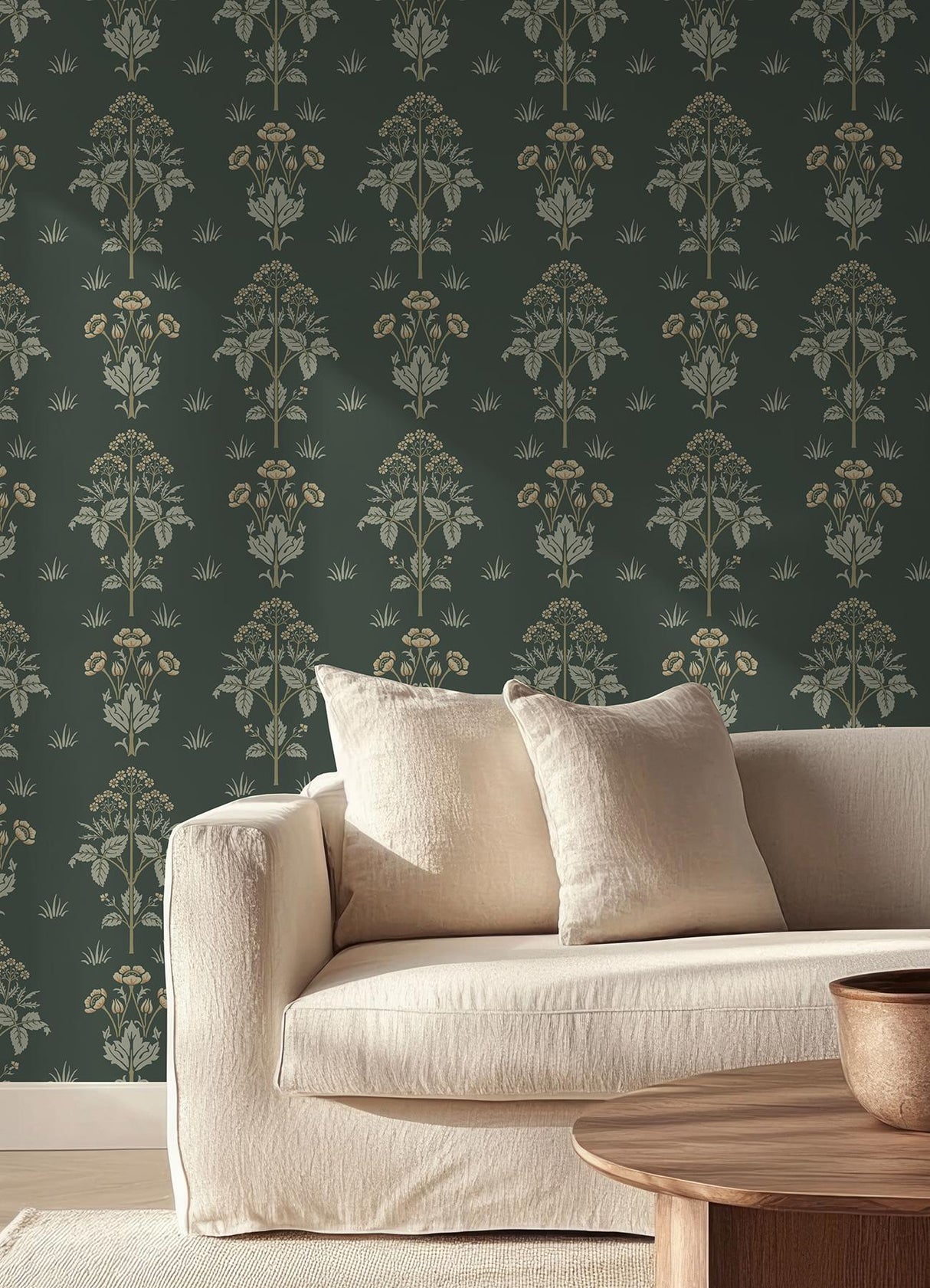 York Meadow Sweet Bayleaf and Manilla Peel and Stick Wallpaper