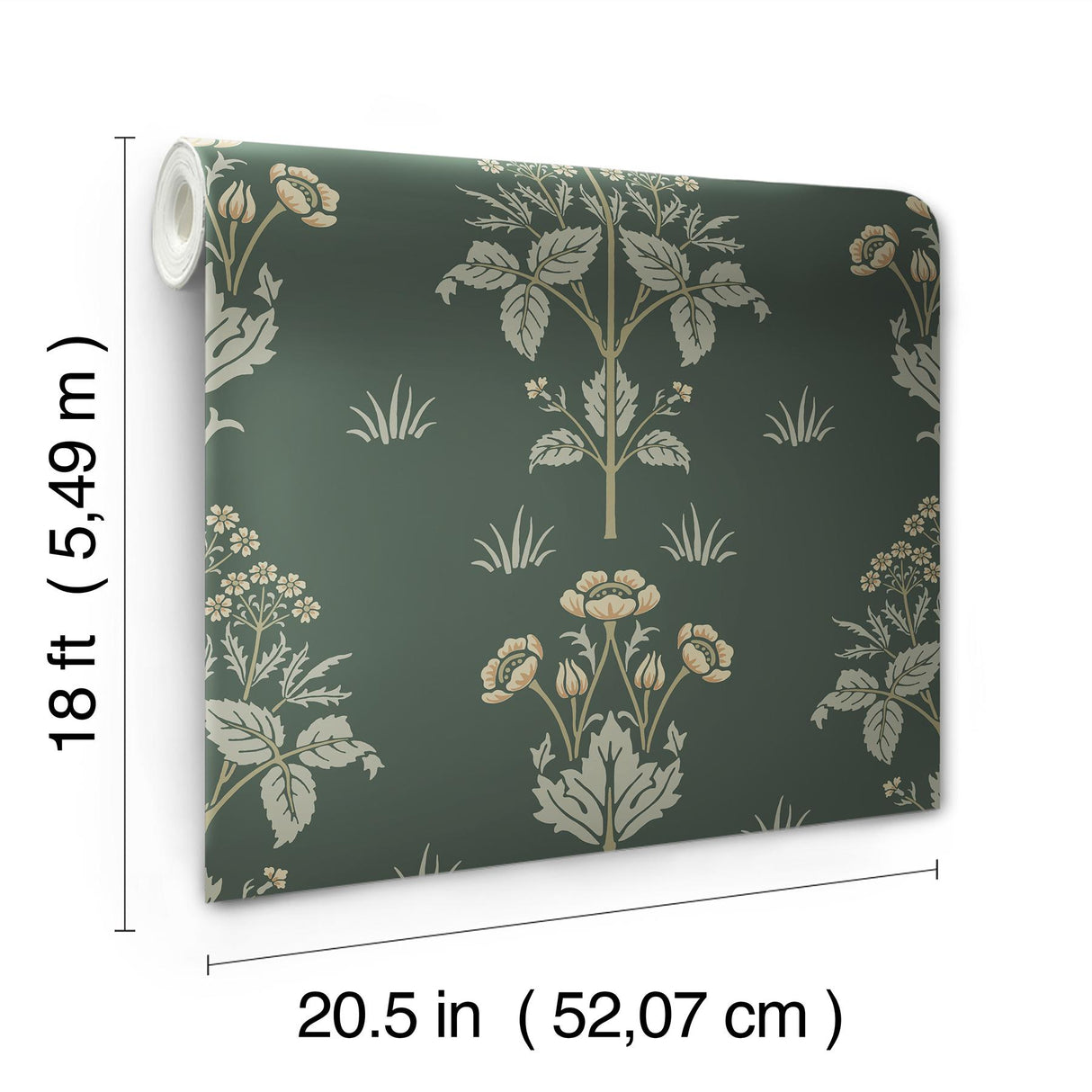 York Meadow Sweet Bayleaf and Manilla Peel and Stick Wallpaper