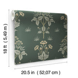 York Meadow Sweet Bayleaf and Manilla Peel and Stick Wallpaper