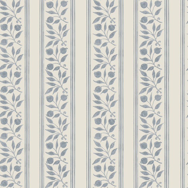 York Rosehip Stripe China Blue Peel and Stick Wallpaper