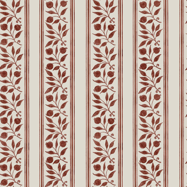 York Rosehip Stripe Madder Peel and Stick Wallpaper