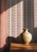 York Rosehip Stripe Madder Peel and Stick Wallpaper
