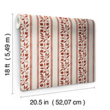York Rosehip Stripe Madder Peel and Stick Wallpaper