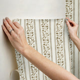 York Rosehip Stripe Flax Peel and Stick Wallpaper