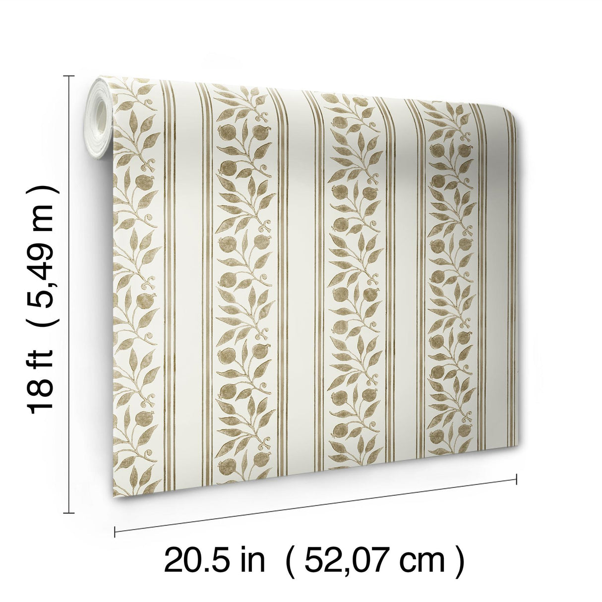 York Rosehip Stripe Flax Peel and Stick Wallpaper