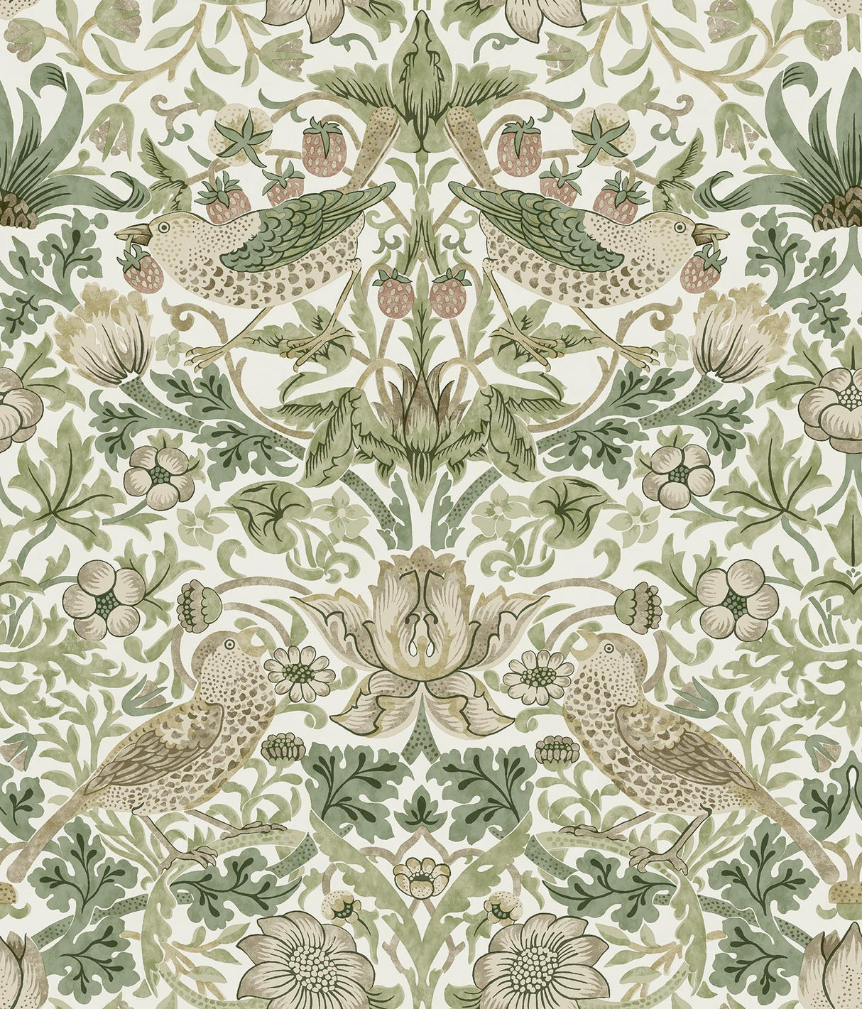 York Strawberry Thief Fennel Peel and Stick Wallpaper