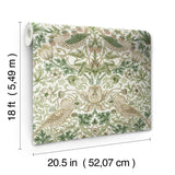 York Strawberry Thief Fennel Peel and Stick Wallpaper