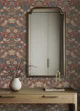 York Strawberry Thief Madder Peel and Stick Wallpaper