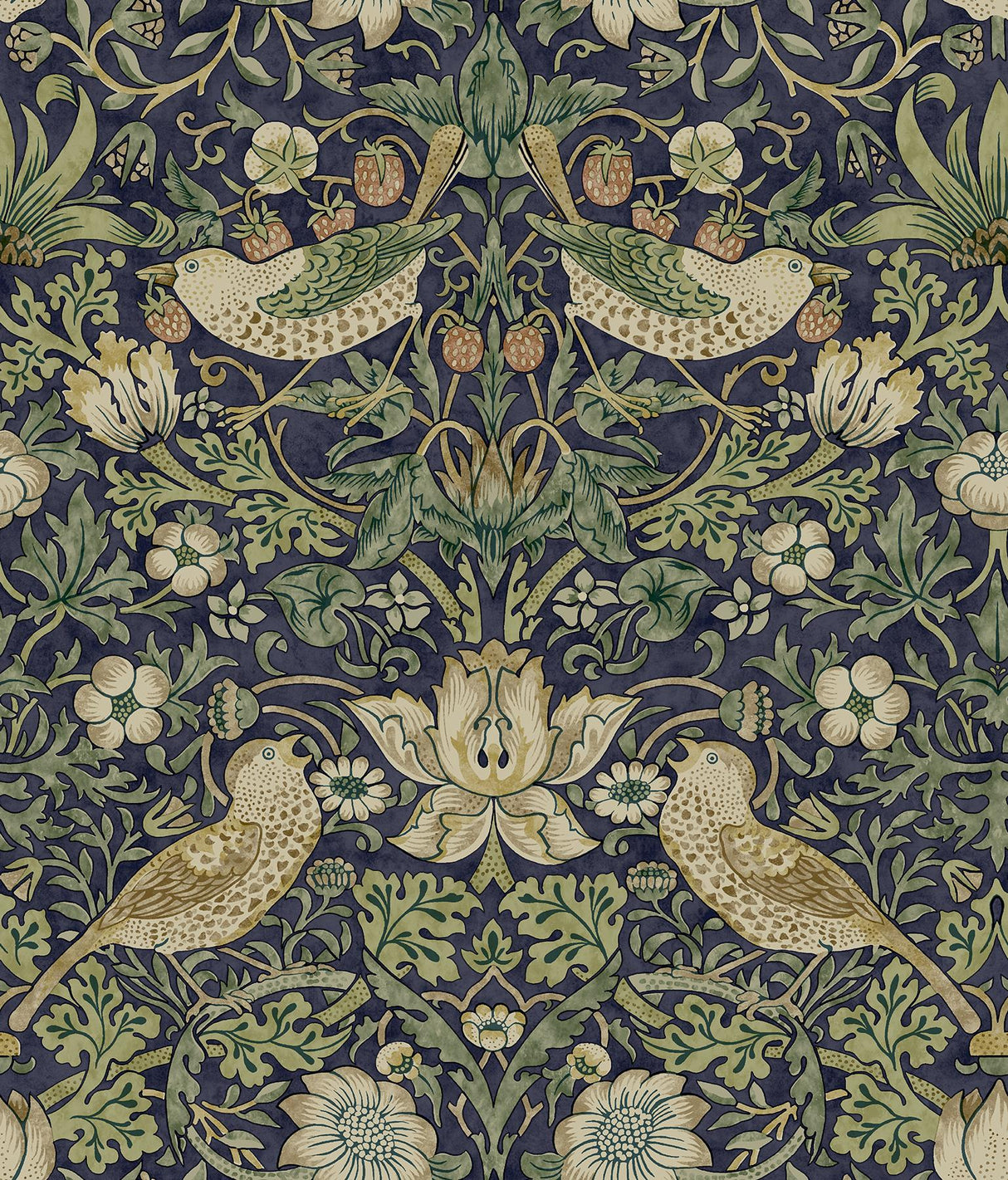 York Strawberry Thief Ink Blue Peel and Stick Wallpaper