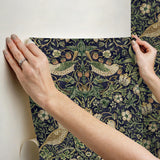 York Strawberry Thief Ink Blue Peel and Stick Wallpaper