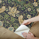 York Strawberry Thief Ink Blue Peel and Stick Wallpaper