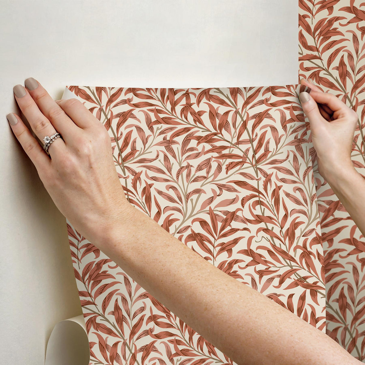 York Willow Boughs Carmine Peel and Stick Wallpaper