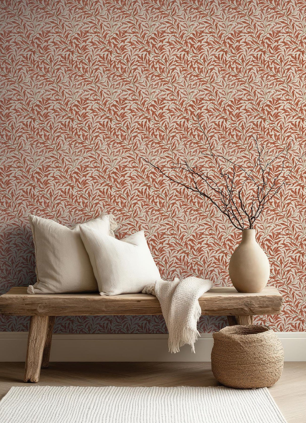 York Willow Boughs Carmine Peel and Stick Wallpaper