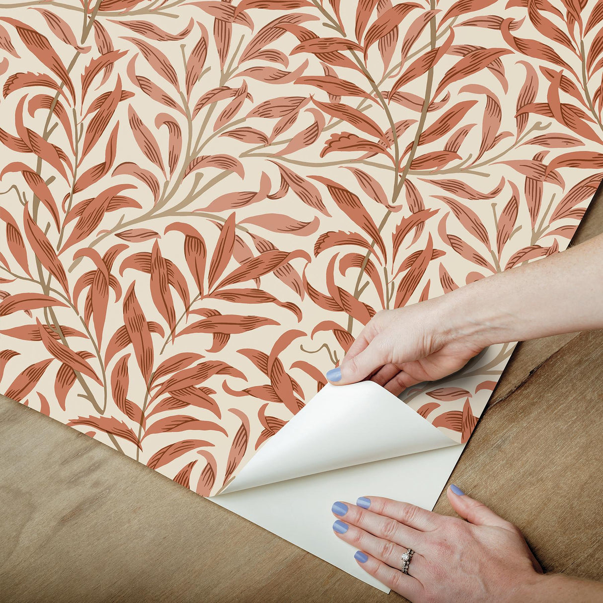 York Willow Boughs Carmine Peel and Stick Wallpaper