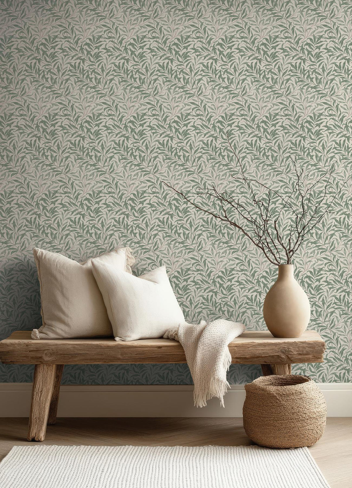 York Willow Boughs Bayleaf Peel and Stick Wallpaper