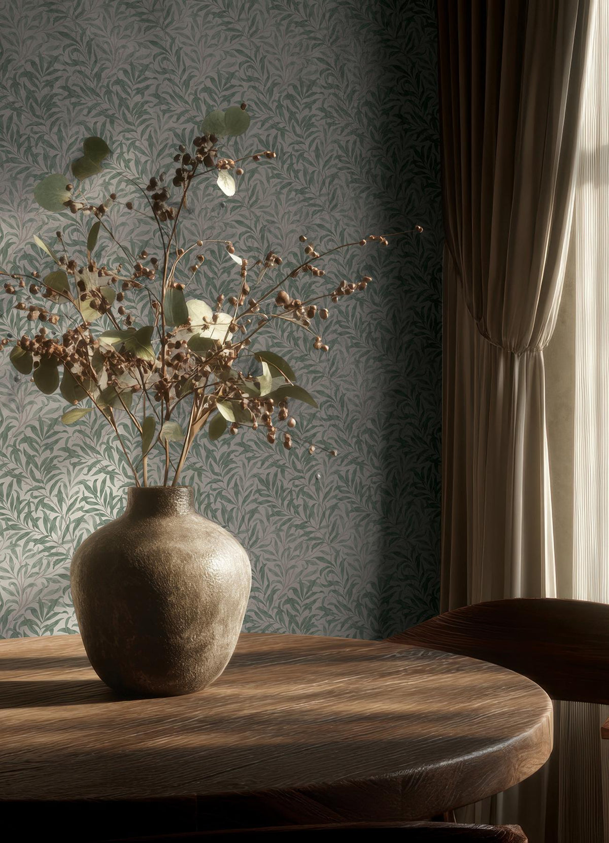 York Willow Boughs Bayleaf Peel and Stick Wallpaper
