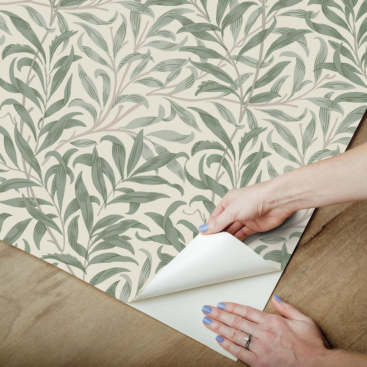 York Willow Boughs Bayleaf Peel and Stick Wallpaper