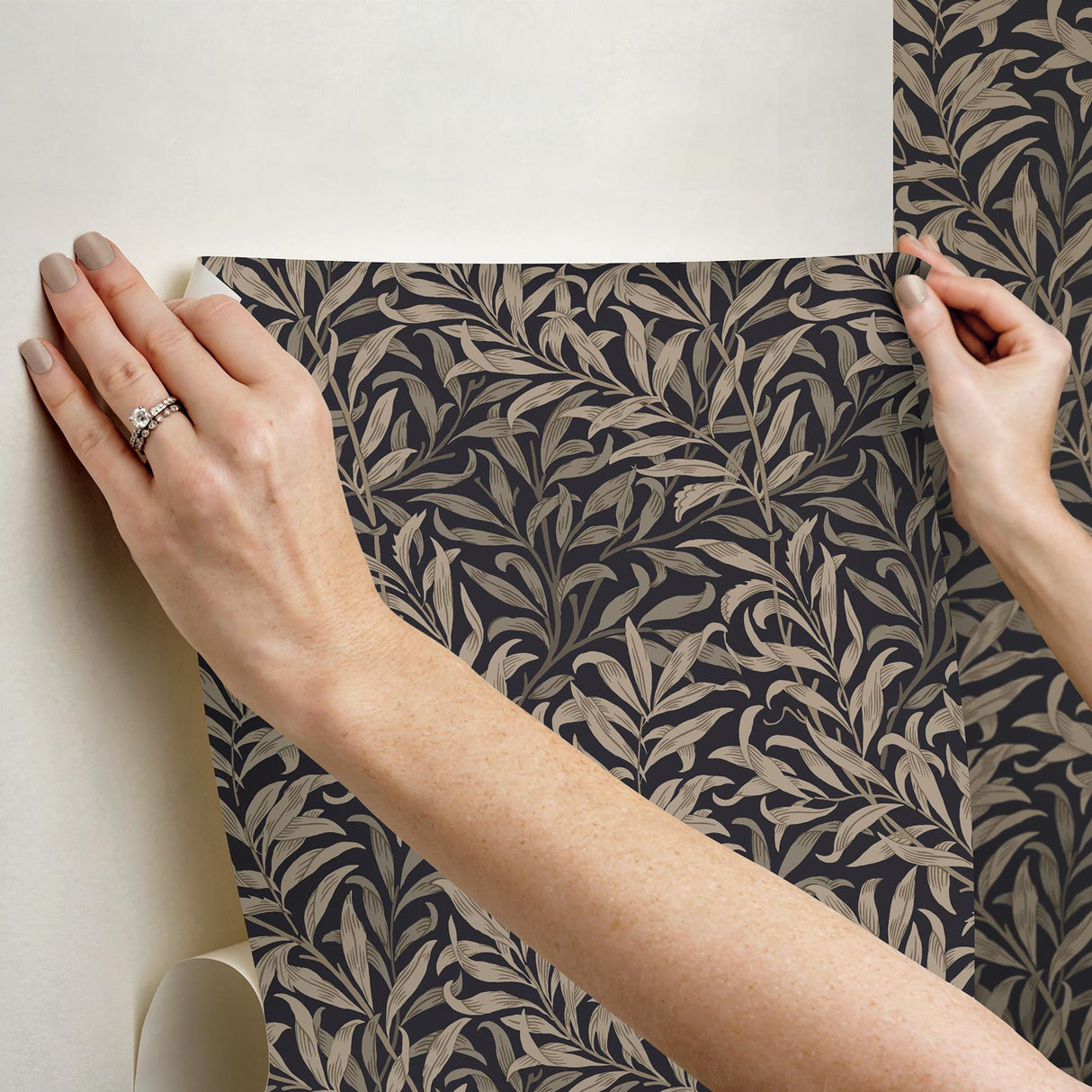 York Willow Boughs Charcoal Peel and Stick Wallpaper