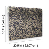 York Willow Boughs Charcoal Peel and Stick Wallpaper