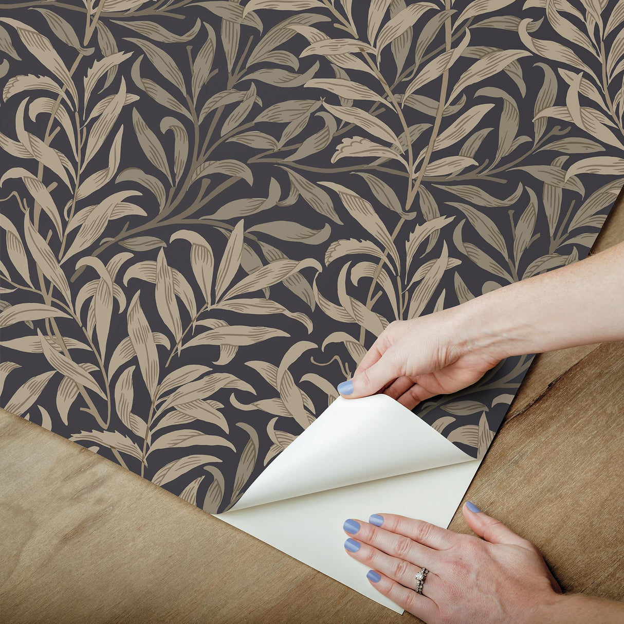 York Willow Boughs Charcoal Peel and Stick Wallpaper