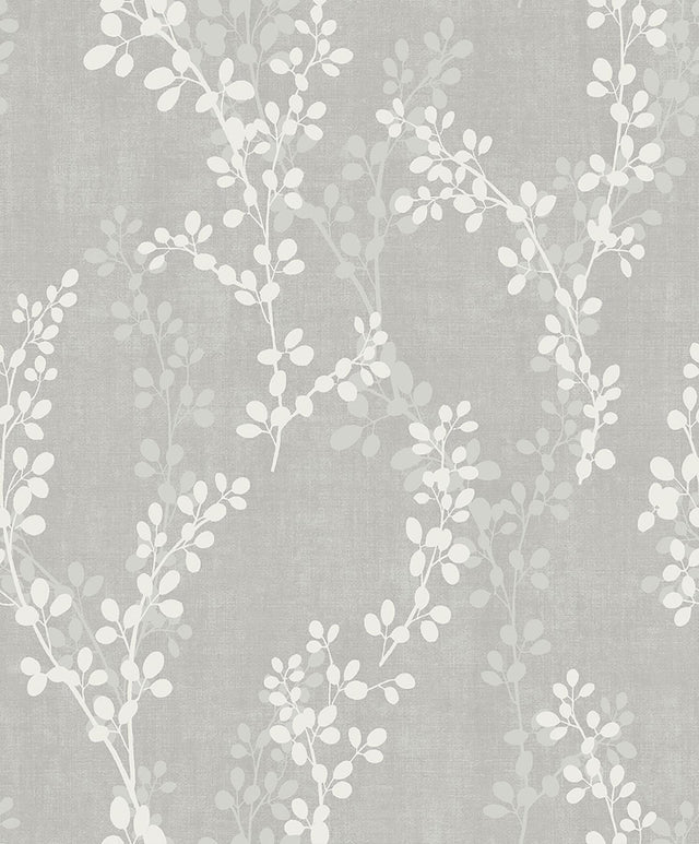 York Twig Grey Botanical Wallpaper