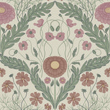 York Marguerite Multicolor Damask Wallpaper
