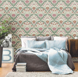 York Marguerite Multicolor Damask Wallpaper