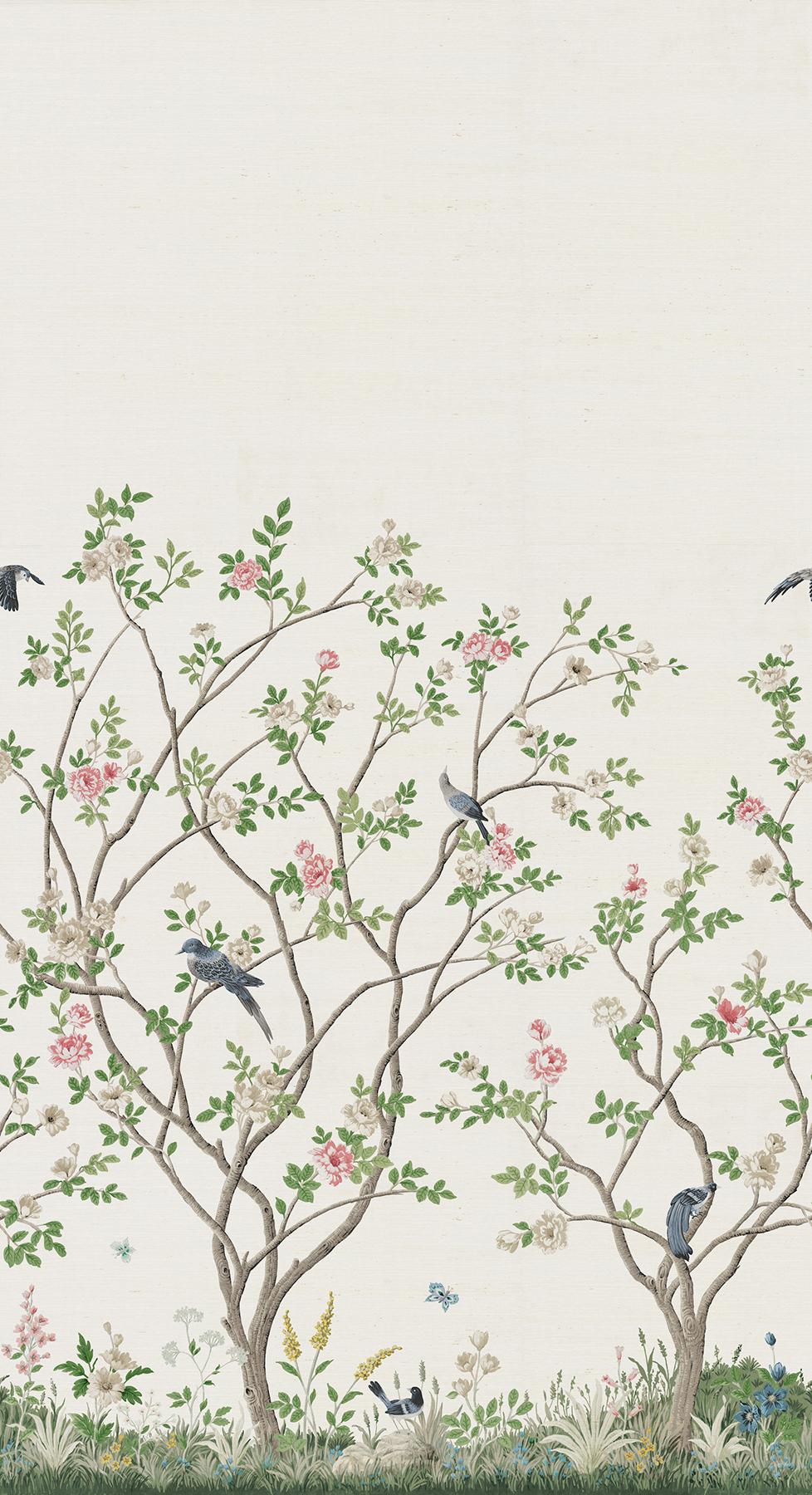 Ronald Redding Designs Lingering Garden White Wall Mural