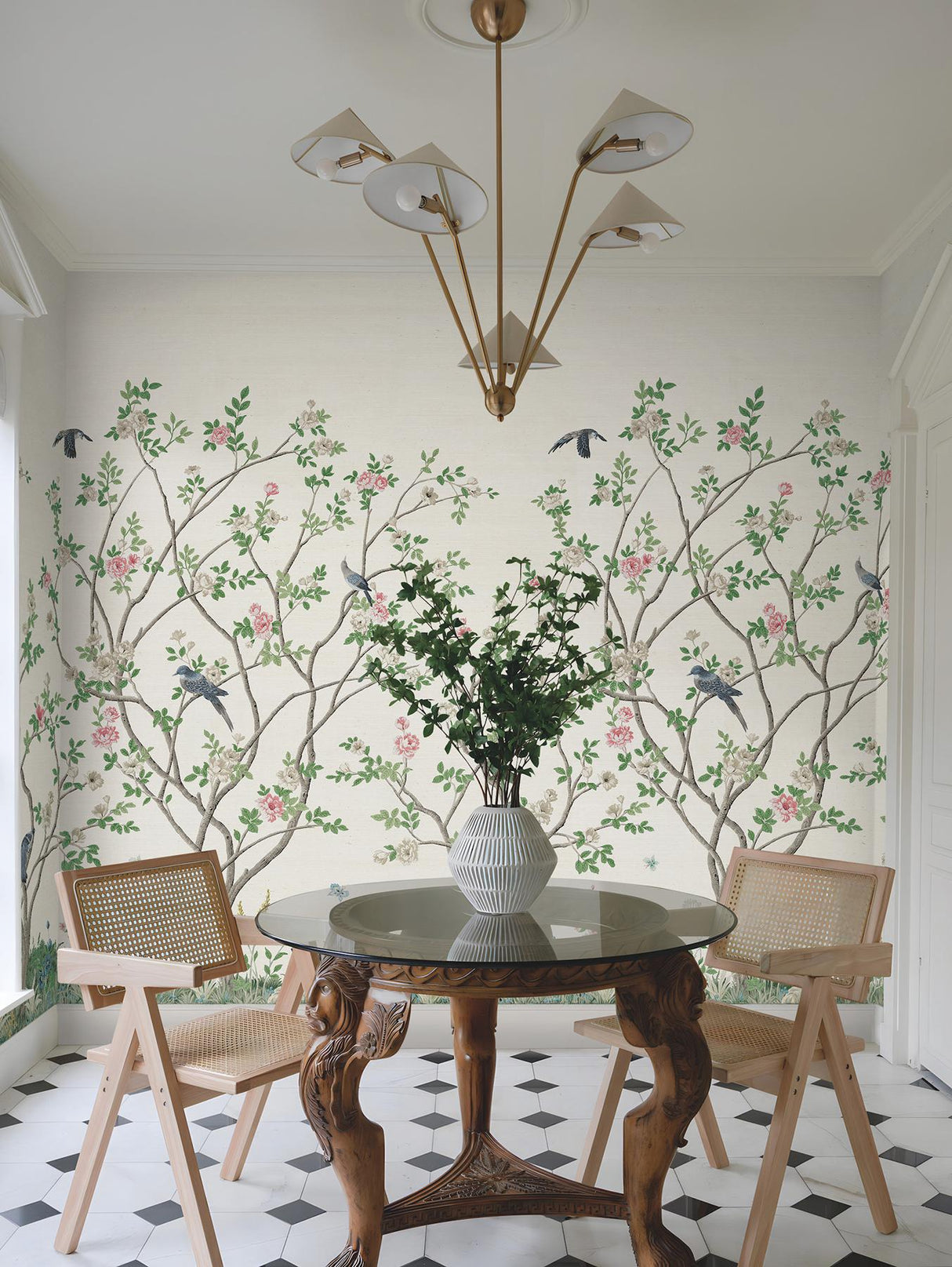 Ronald Redding Designs Lingering Garden White Wall Mural