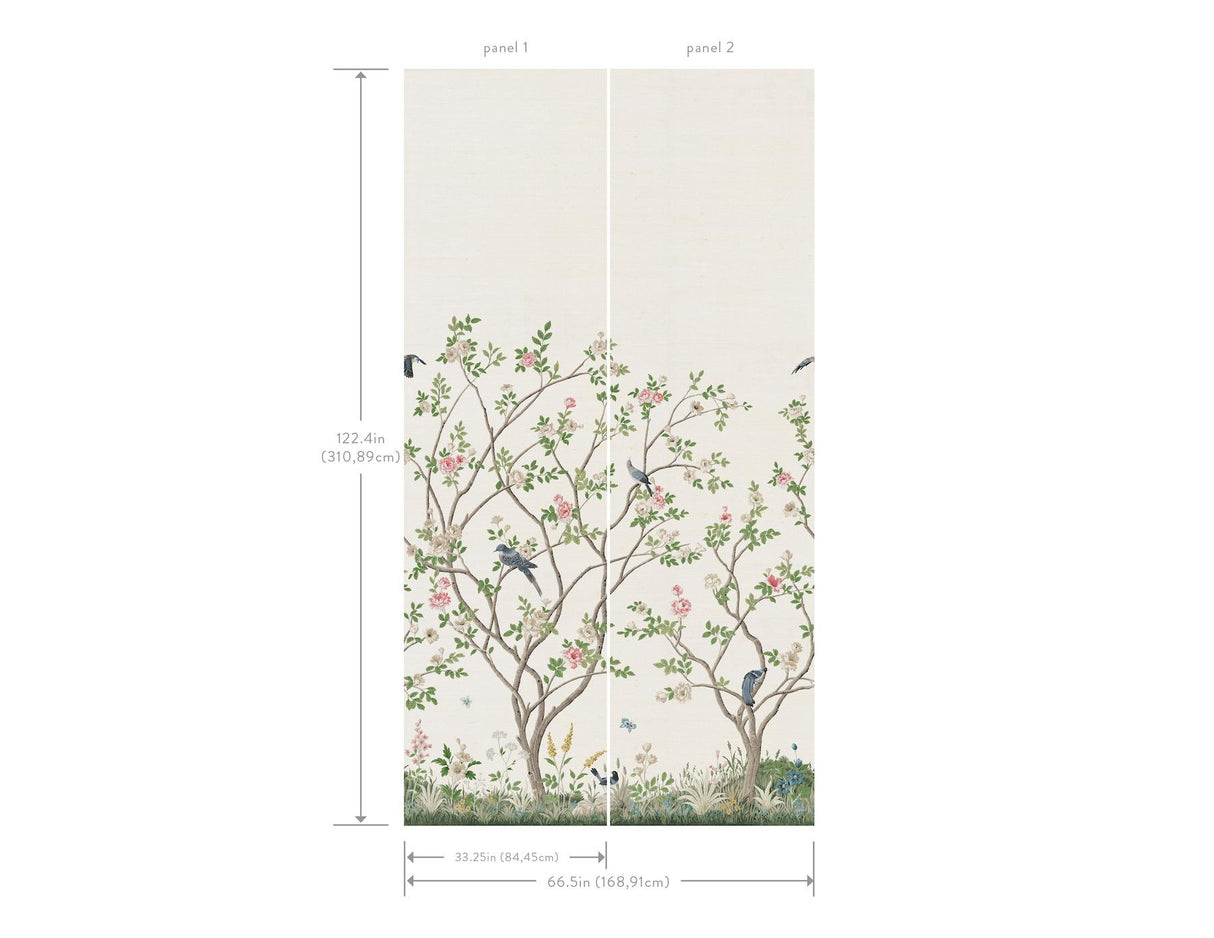 Ronald Redding Designs Lingering Garden White Wall Mural