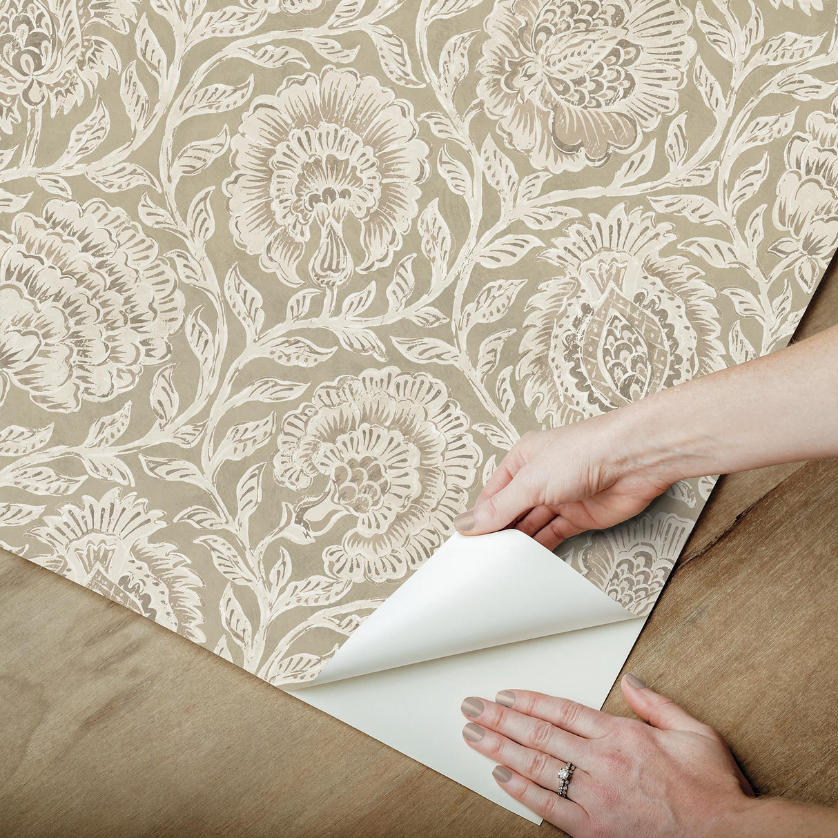 York Aliviya Pistachio Peel and Stick Wallpaper