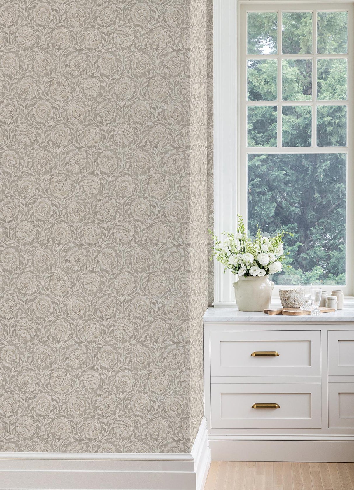 York Aliviya Peppercorn Peel and Stick Wallpaper