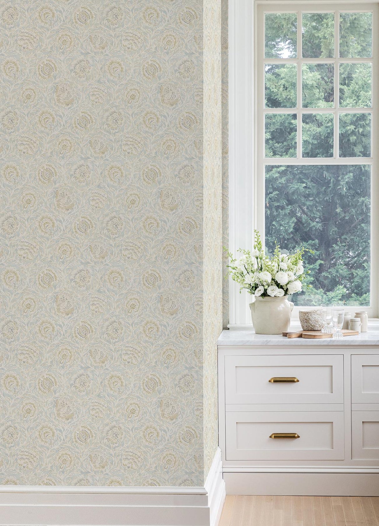 York Aliviya Mint Peel and Stick Wallpaper
