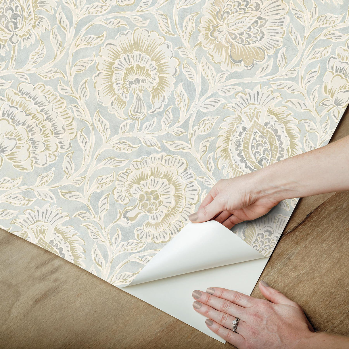 York Aliviya Mint Peel and Stick Wallpaper