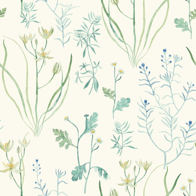 York Alpine White Botanical Wallpaper