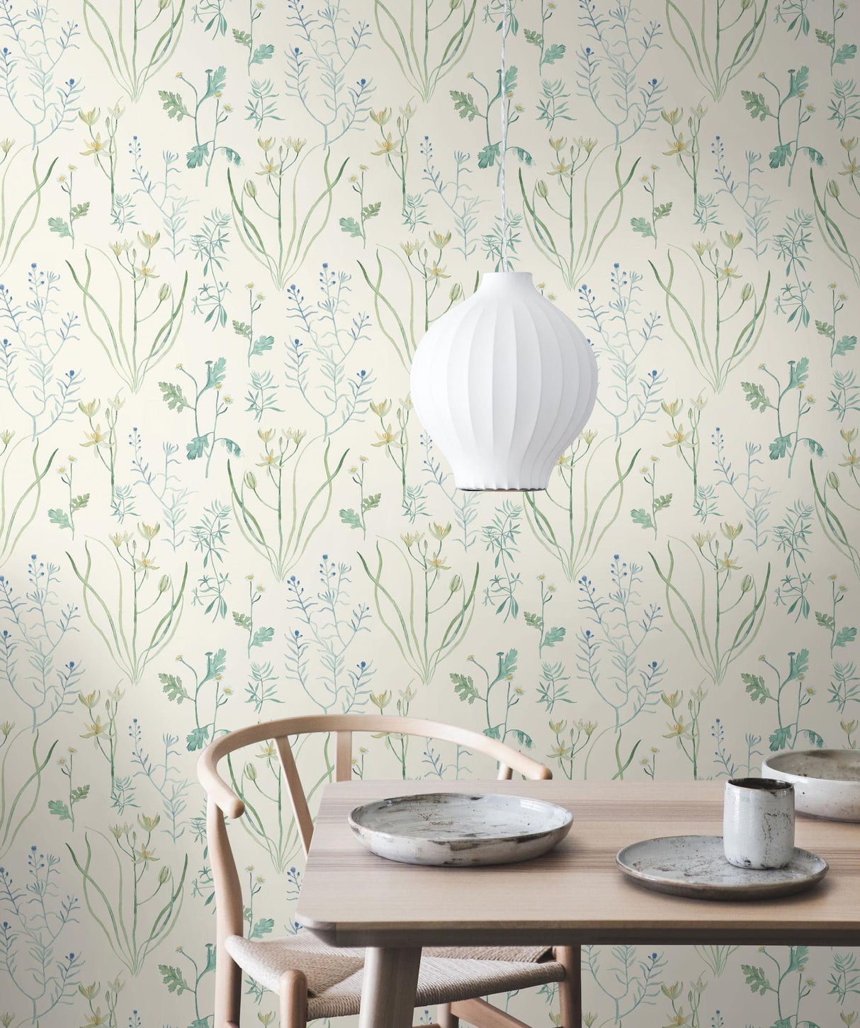 York Alpine White Botanical Wallpaper