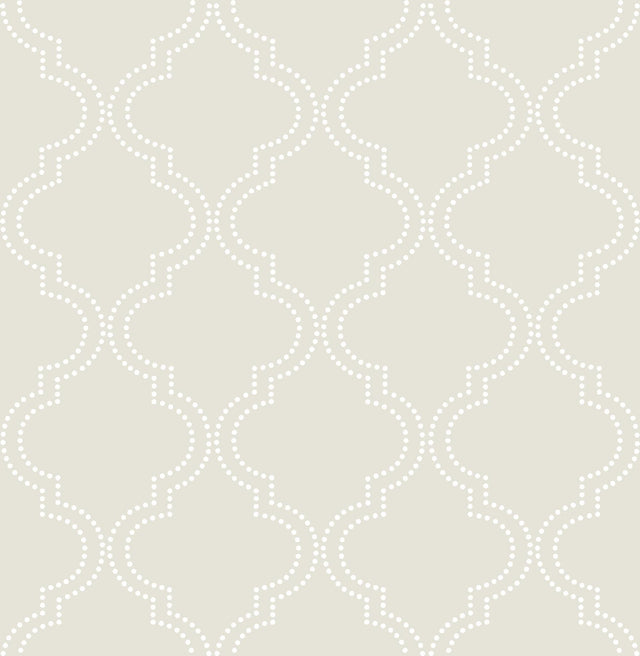 York Taupe Quatrefoil Peel & Stick Wallpaper