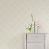 York Taupe Quatrefoil Peel & Stick Wallpaper