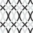 York Black and Silver Lattice Peel & Stick Wallpaper
