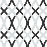 York Black and Silver Lattice Peel & Stick Wallpaper