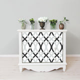 York Black and Silver Lattice Peel & Stick Wallpaper
