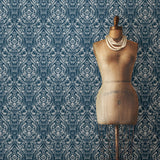 York Bohemian Damask Indigo Peel & Stick Wallpaper