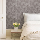 York Angelica Grey Peel & Stick Wallpaper